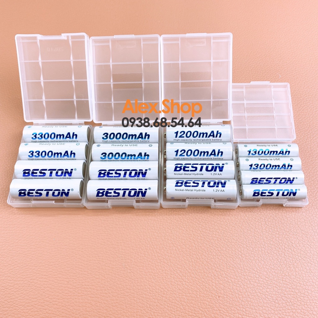 Xả LỗBộ Pin Sạc BESTON AA/AAA 3300/3000/1200/1300/1100mAh Pin Sạc Hoặc Kèm Sạc