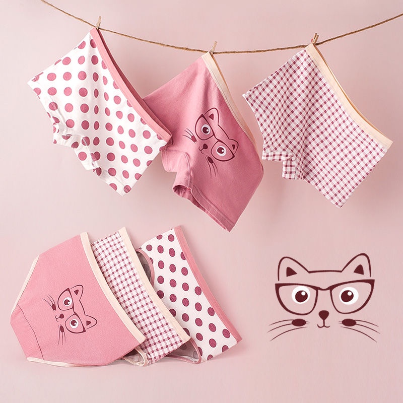 Quần Lót Boxer Cotton Nguyên Chất Mẫu Mới Dành Cho Bé Gái