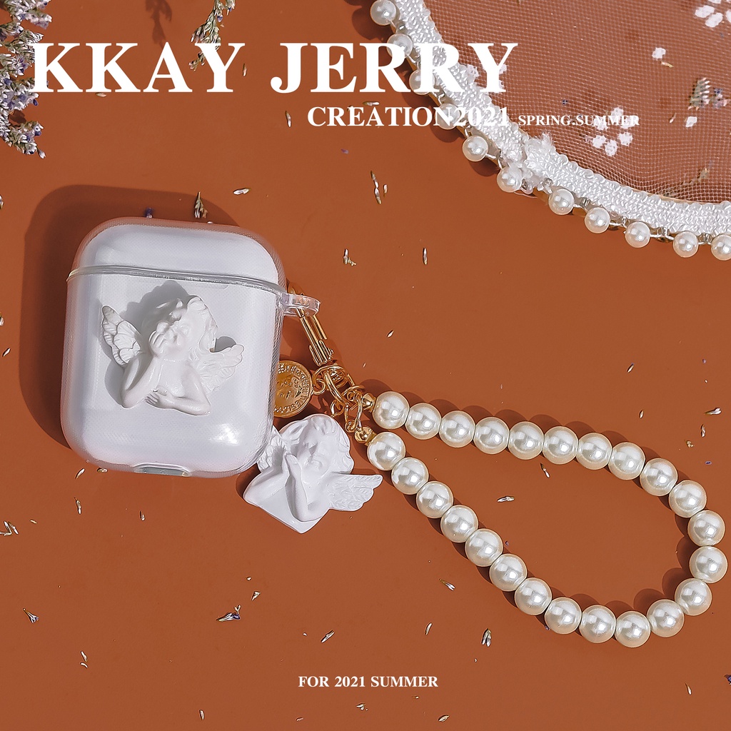 Vỏ Bảo Vệ Hộp Đựng Tai Nghe compatible for airppods 1/2 Gen Pro 3 2021 i12 Pro mini 4 Hình Thiên Thần Dễ Thương