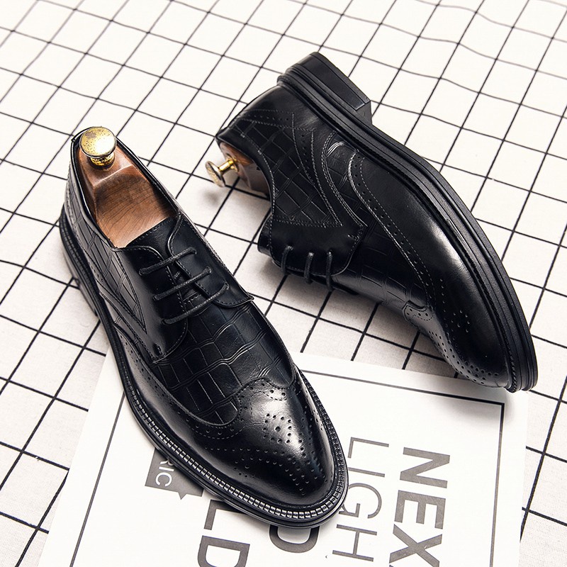 Giày Da Mũi Nhọn Phong Cách Anh Quốc Sang Trọng Cho Nam