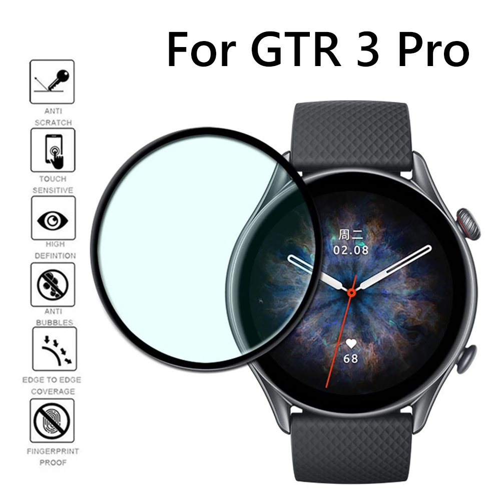 Miếng Dán Màn Hình Cong 3D Mềm Trong Suốt Chống Trầy Cho Amazfit GTR 3 Series / HD