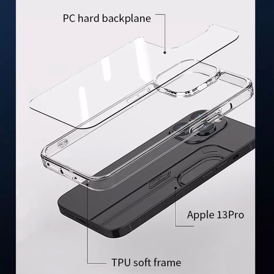 Ốp lưng kính viền dẻo chống sốc WIWU Crystal Magnetic Phone Case cho Smart Phone 13 Max Pro, Chống ố vàng