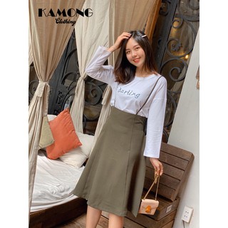 [HÌNH THẬT] Set chân váy 2 dây + áo thun thêu