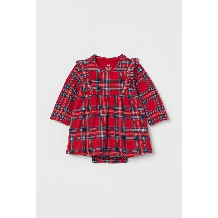 Váy bodysuit caro đỏ váy xòe tutu đỏ HM H&M_hàng chính hãng authentic