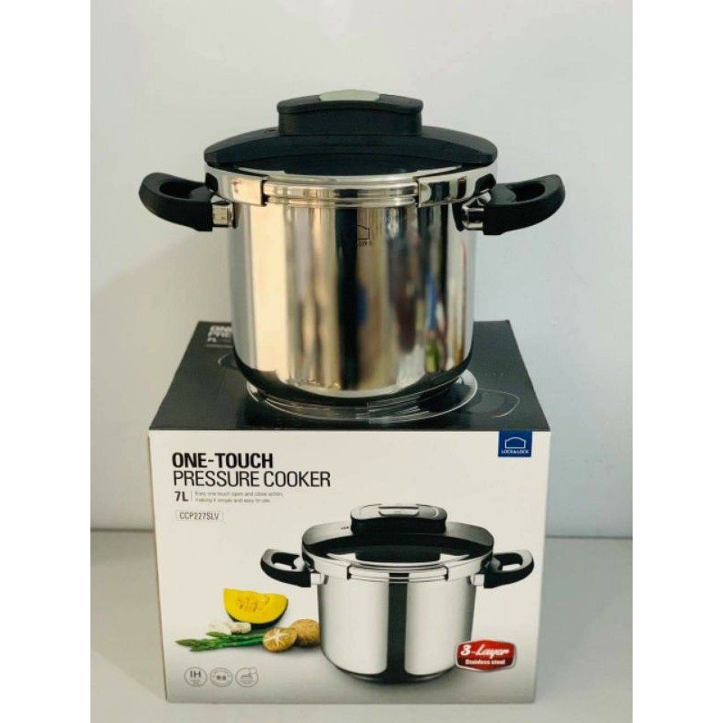 Nồi Áp Suất One Touch Pressure Cooker Dung Tich 6 lít, 7 lít Lock&amp;Lock CCP226SLV, CCP227SLV