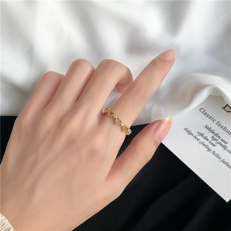 Nhẫn Hình Trái Tim Rỗng Phong Cách Hàn Quốc Ngọt Ngào Cho Nữ J016 J016