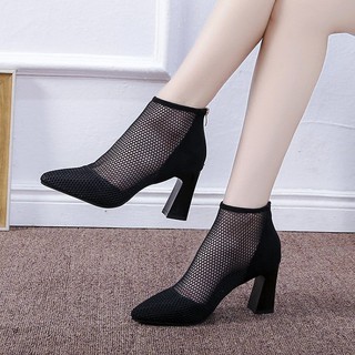 Cao gót bốt lưới gót vuông HI231 ORDER