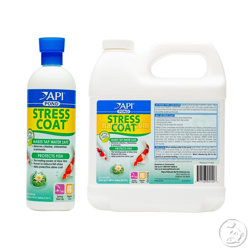 API - POND STRESS COAT | Chế Phẩm Đậm Đặc Khử Clo - Giảm Stress Cho Hồ Cá Lớn, Hồ Cá Koi