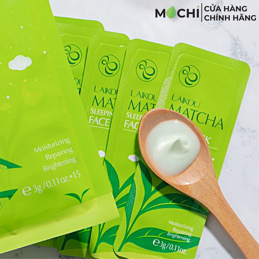 Mặt Nạ Ngủ Matcha Trà Xanh Laikou Dưỡng Trắng Da Cấp Ẩm Giảm Mụn Mask Nội Địa Trung MOCHI SHOP