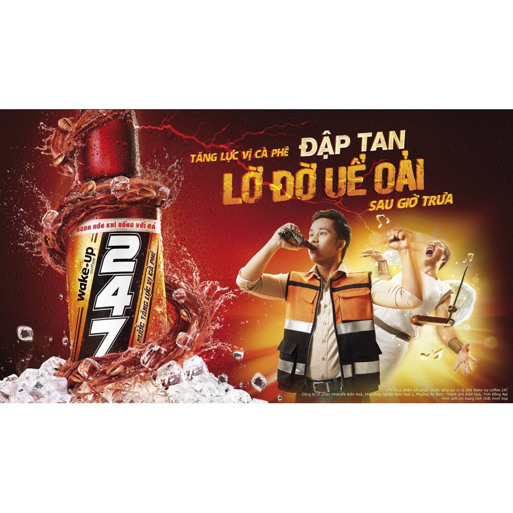 Combo Lốc 6 Chai Nước Tăng Lực WakeUp Cafe 247 330ml