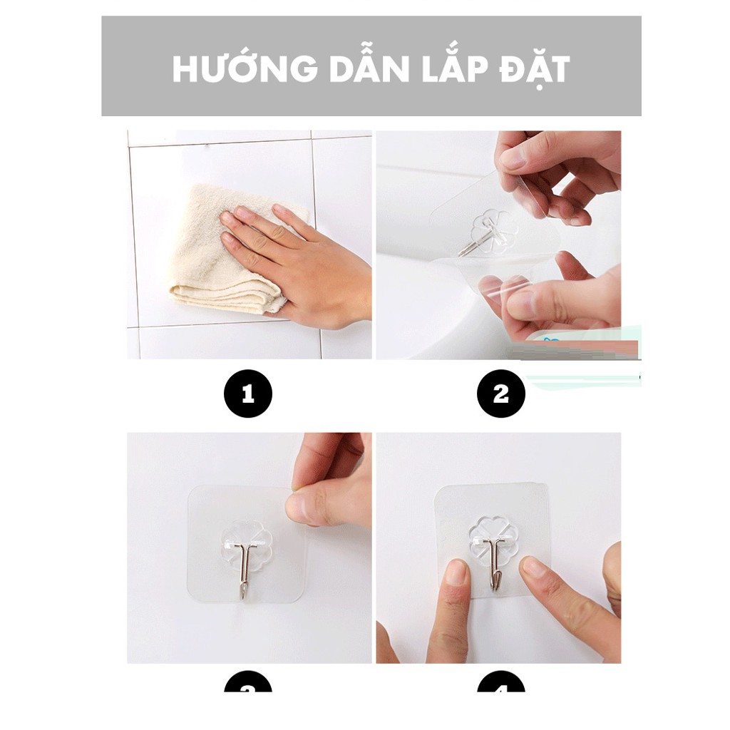 Combo 20 Móc Dán Tường chịu lực 6x6cm