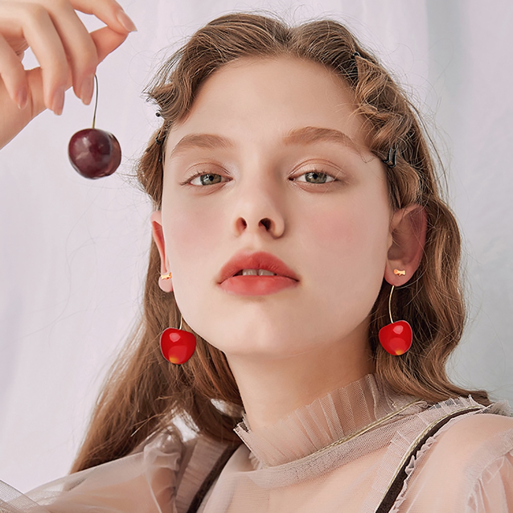 Bông tai hình quả cherry đáng yêu cho nữ