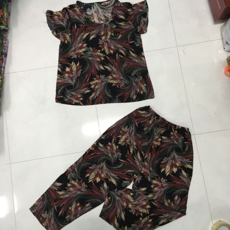 Đồ bộ tole lanh nữ size 40-75kg quần dài tay ngắn | BigBuy360 - bigbuy360.vn