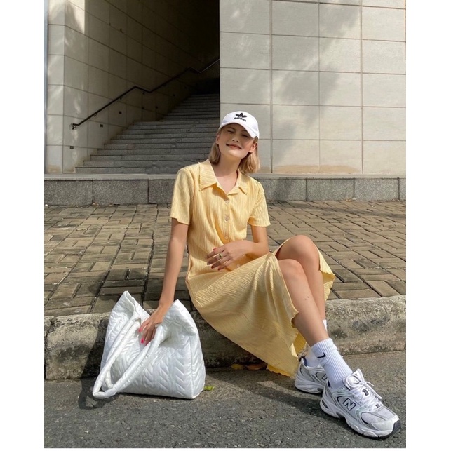 Váy Đầm Nữ Polo Cổ Đức Dáng Dài Chất Tăm Cúc Dọc