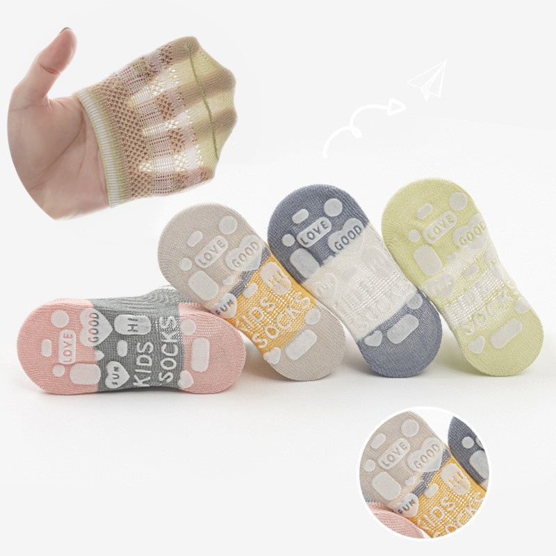 Set 5 Đôi Tất Lưới Chống Trượt Cho Bé