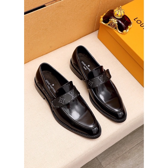 Giày tây lười nam LV Louis Vuitton da bò nhập cao cấp tinh tế