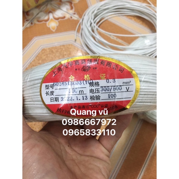 dây điện chịu nhiệt ,chống cháy bọc amiang 1x0,3mm giá bán /1m