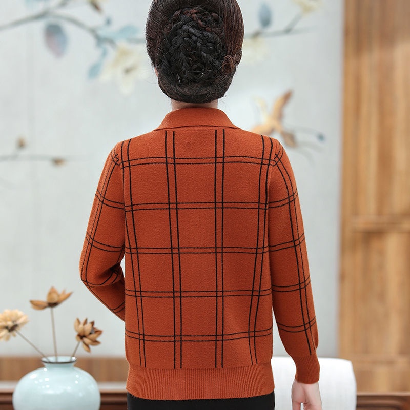 Áo Khoác Cardigan Mỏng Vừa Vặn Có Khóa Kéo Phong Cách Phương Tây Cho Phụ Nữ Trung Niên Và Người Lớn Tuổi