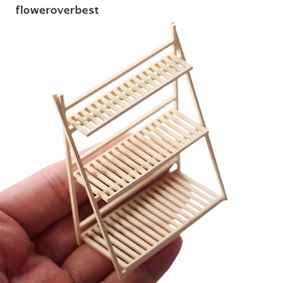 Kệ ba tầng đựng chậu hoa mini dùng để trang trí nhà búp bê tỉ lệ 1: 12