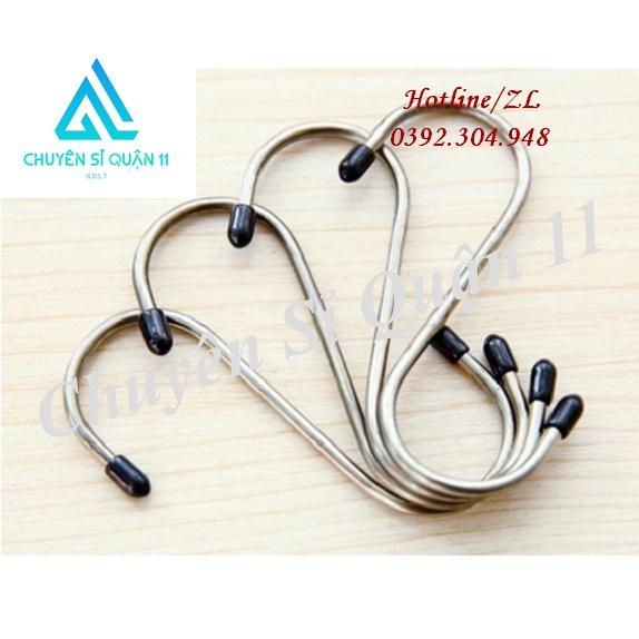Vỉ 4 móc treo đồ hình chữ S thép không gỉ siêu chắc chắn GD394-Vi4S