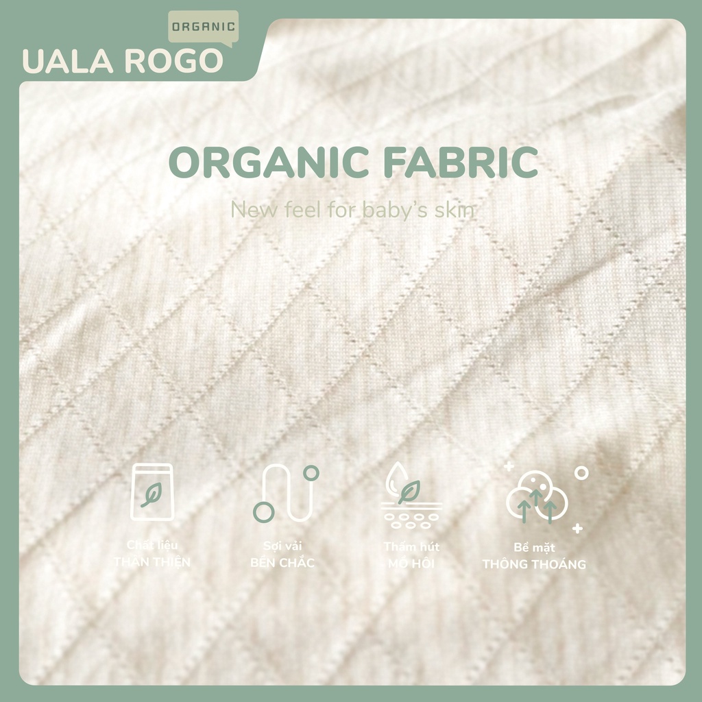 Bộ body chip dài tay Ualarogo 0-6 tháng cotton mềm thoáng thấm hút cúc chéo 3970