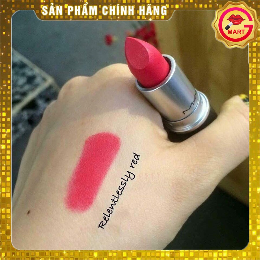 [ CAM KẾT HÀNG CHÍNH HÃNG 100% ] Son Mac Relentlessly Red 706 - Màu đỏ hồng san hô - Retro matte sang trọng quý phái.