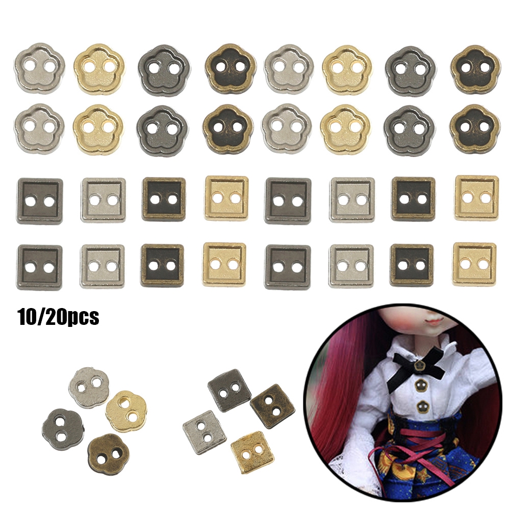 Set 10/20 Nút Áo 4mm Hai Lỗ Cho Búp Bê