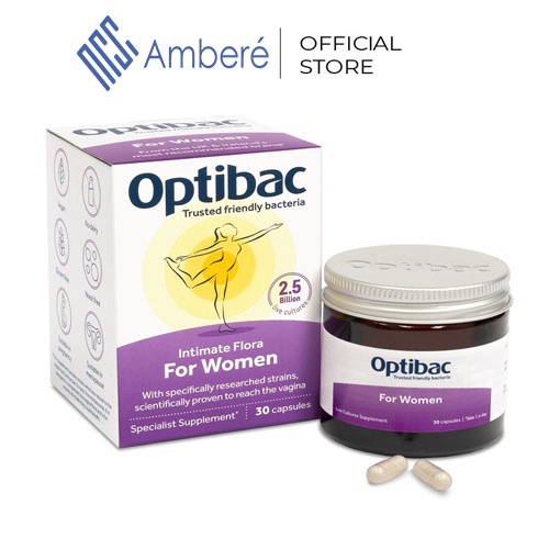 Men vi sinh Optibac tím Optibac For Women găn ngừa viêm nhiễm phụ khoa đường tiết niệu cho phụ nữ nhập khẩu UK