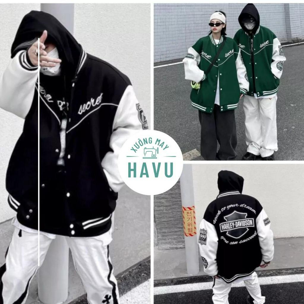 Áo bomber tay dài học sinh secret - Áo khoác kiểu đường phố, hàn quốc màu sức hot trend, thiết kế đẹp Ulzzang