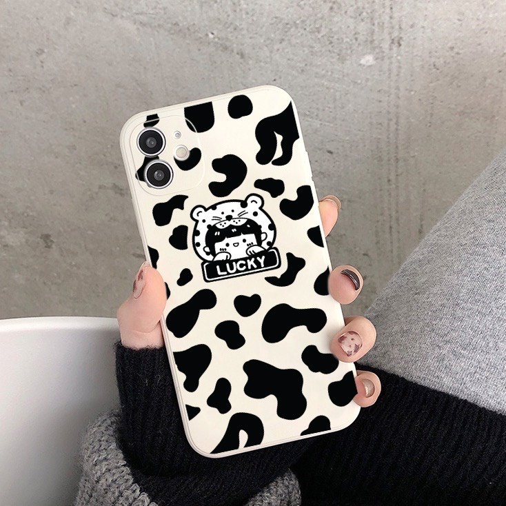 Ốp lưng BVC cạnh vuông giả 14 đốm lucky 5 6 5s/6/6plus/6s/6splus/7/7plus/8/8plus/x/xr/xs/11/12/pro/promax/13/14Promax