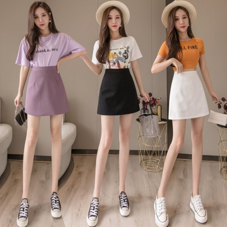 Chân Váy ngắn Chữ A Madela, Váy Ngắn Chữ A trẻ trung Đen Trắng phong cách Công Sở - CVAN01