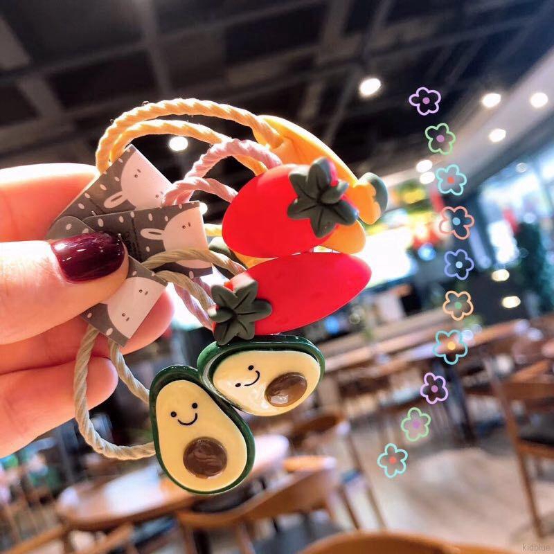 Dây Buộc Tóc Đính Hoa Và Trái Cây Cho Bé Gái