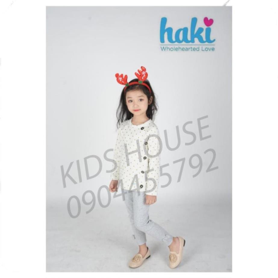 Áo chấm bi cào bông - ghi HK022