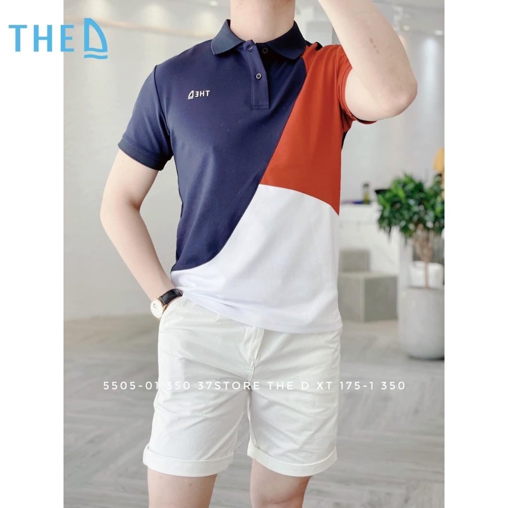 Áo Polo Nam Cotton The D Phối Màu Độc Đáo Dáng Regular Fit, Chất Liệu Cotton Mềm Mịn, Thoáng Mát, Thấm Hút Tốt