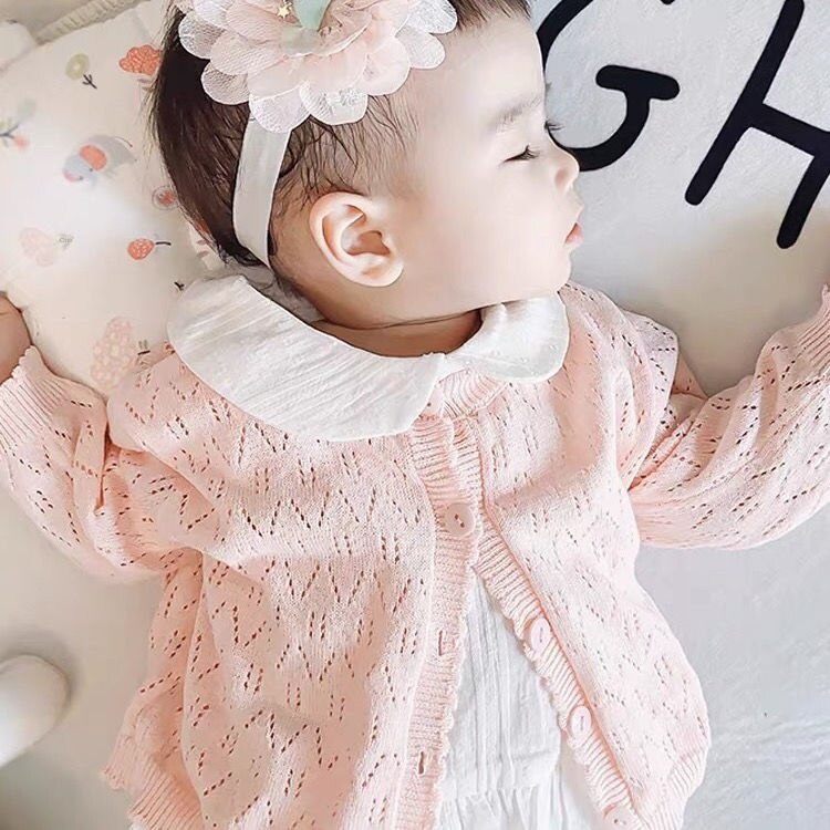 Áo Khoác Cardigan Vải Len Mỏng Thời Trang Xuân Thu Xinh Xắn Cho Bé Zx27