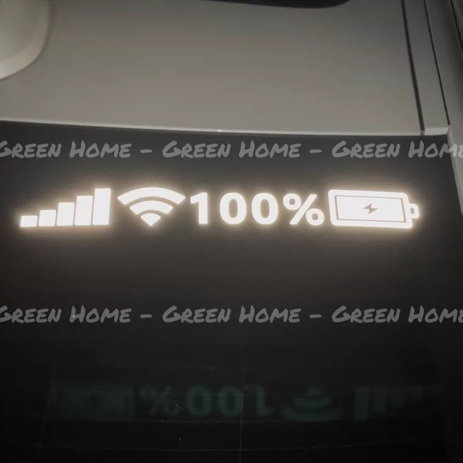 Miếng dán phản quang biểu tượng tín hiệu wifi điện thoại, Decal trang trí ô tô nhiều màu vui nhộn cao cấp