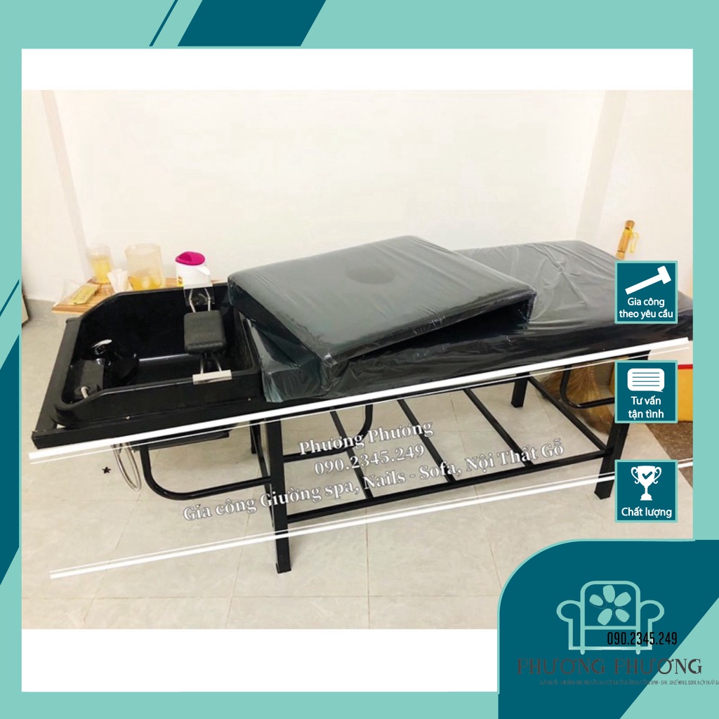Giường Gội Đầu Dưỡng Sinh Cao Cấp, Kích Thước 70x190x70 ( Sản Xuất Tại Xưởng )