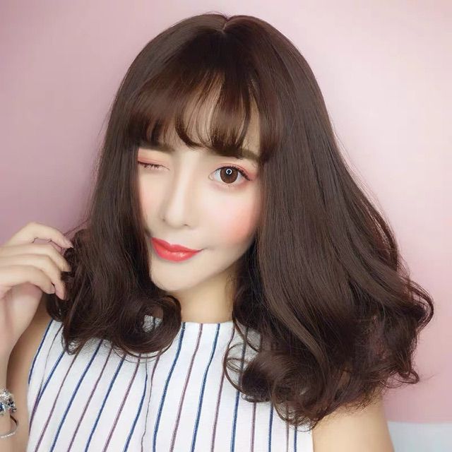 Tóc giả nguyên đầu xoăn ngắn ❤️ FREESHIP ❤️ Tóc giả xoăn ngắn 1804 kèm ảnh thật