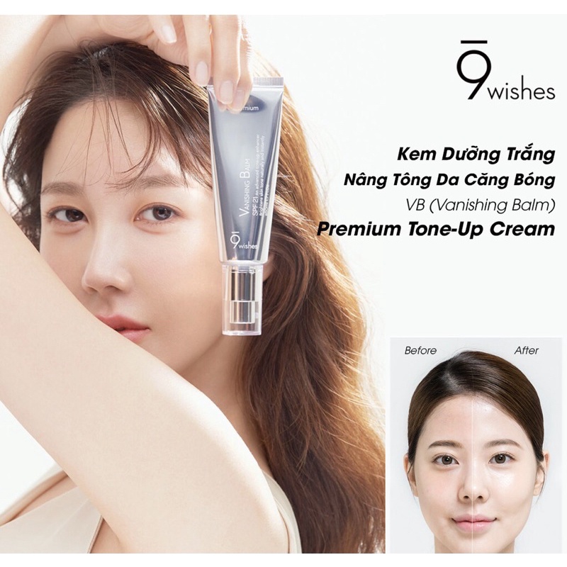 Kem Dưỡng Trắng, Kem Nâng Tone 9Wishes Vanishing Balm 5In1 Trắng Da Cấp Ẩm Chống Nắng Giảm Sạm Nám