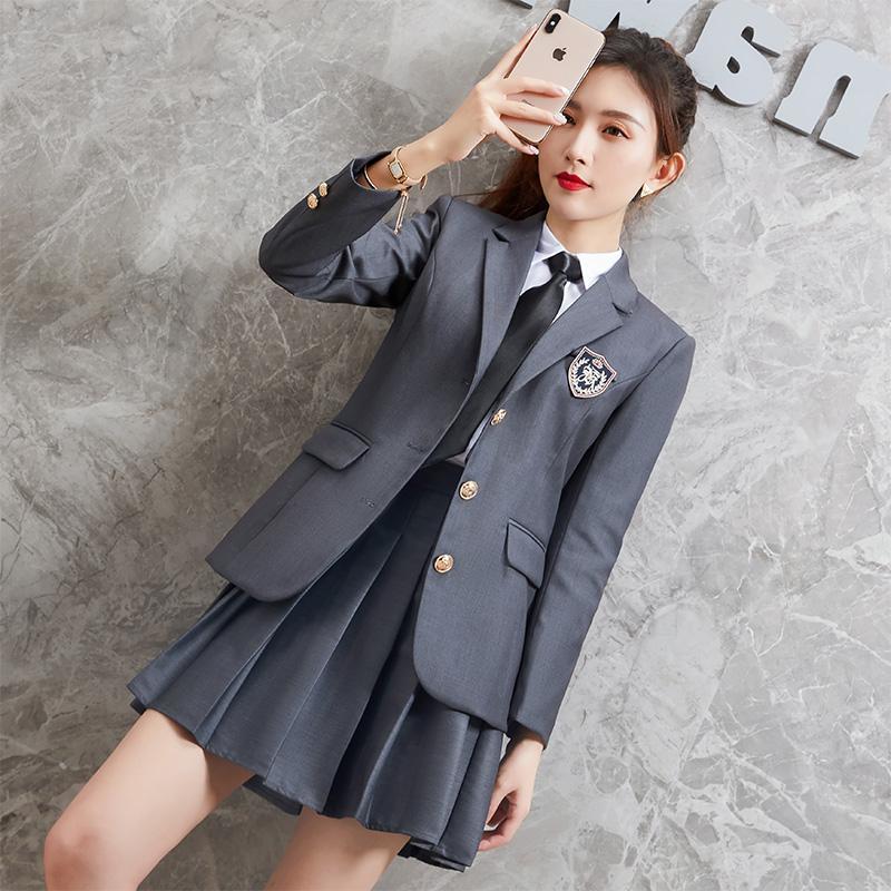 Small Suit Outfit Female Spring and Autumn Japanese Style College StyleJKUniform Kindergarten Teacher College Student School Uniform Pleated Skirt Suit【5Month28Day After】