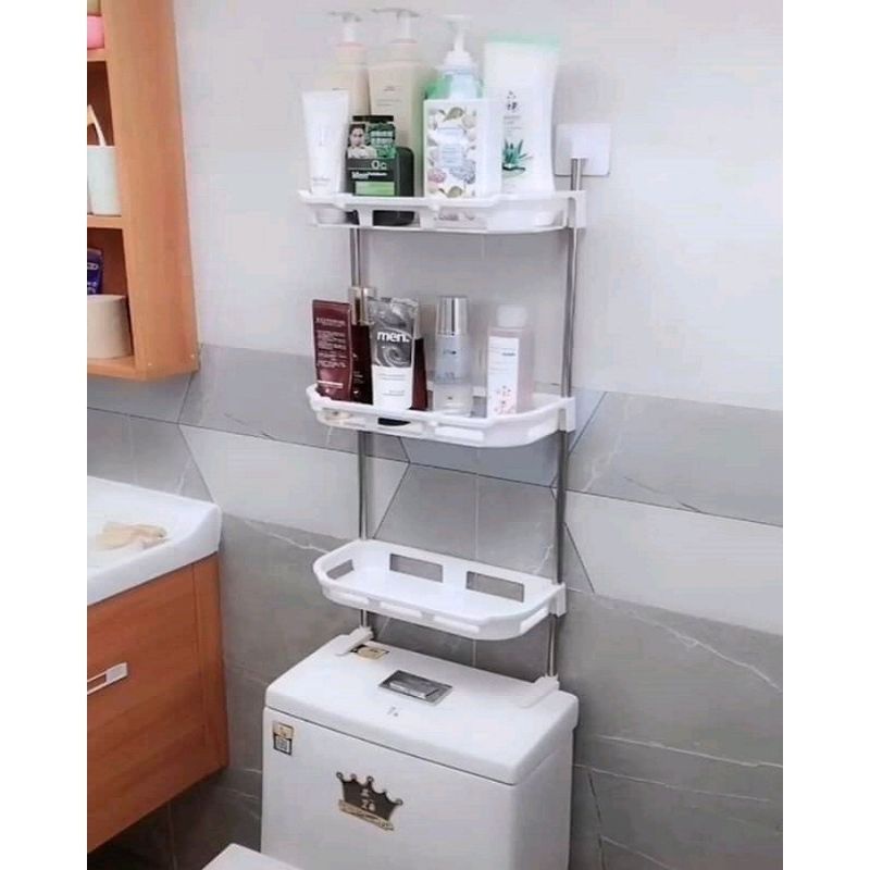 Kệ 2 tầng, 3 tầng dán tường nhà tắm khung inox nhựa nguyên sinh