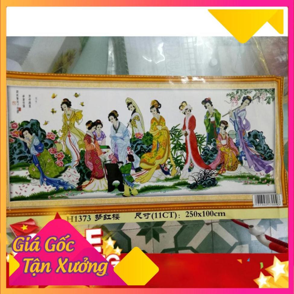 Tranh thêu chữ thập 12 nàng tiên KT: 250x100cm