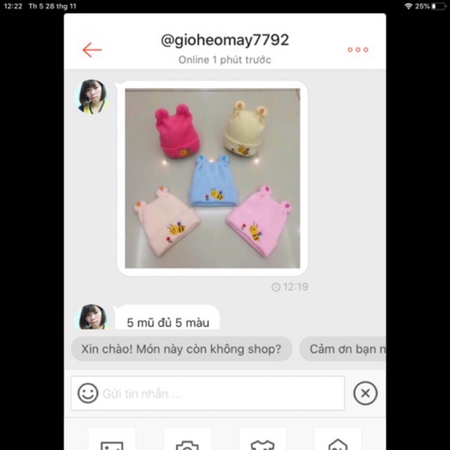 Combo mũ cho bé