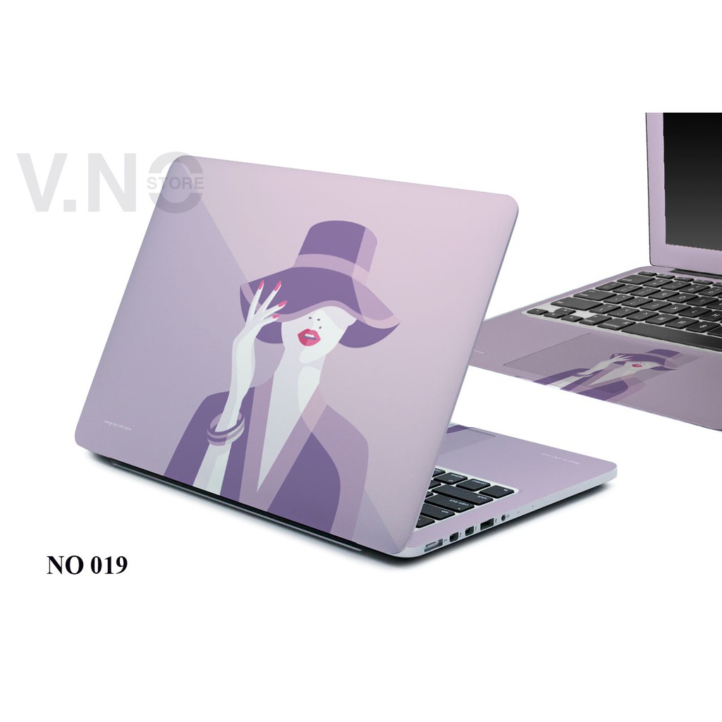 Decal dán Laptop V.NO SKIN - LADY 2 cao cấp cho các dòng laptop dell/acer/asus/lenovo/hp/macbook