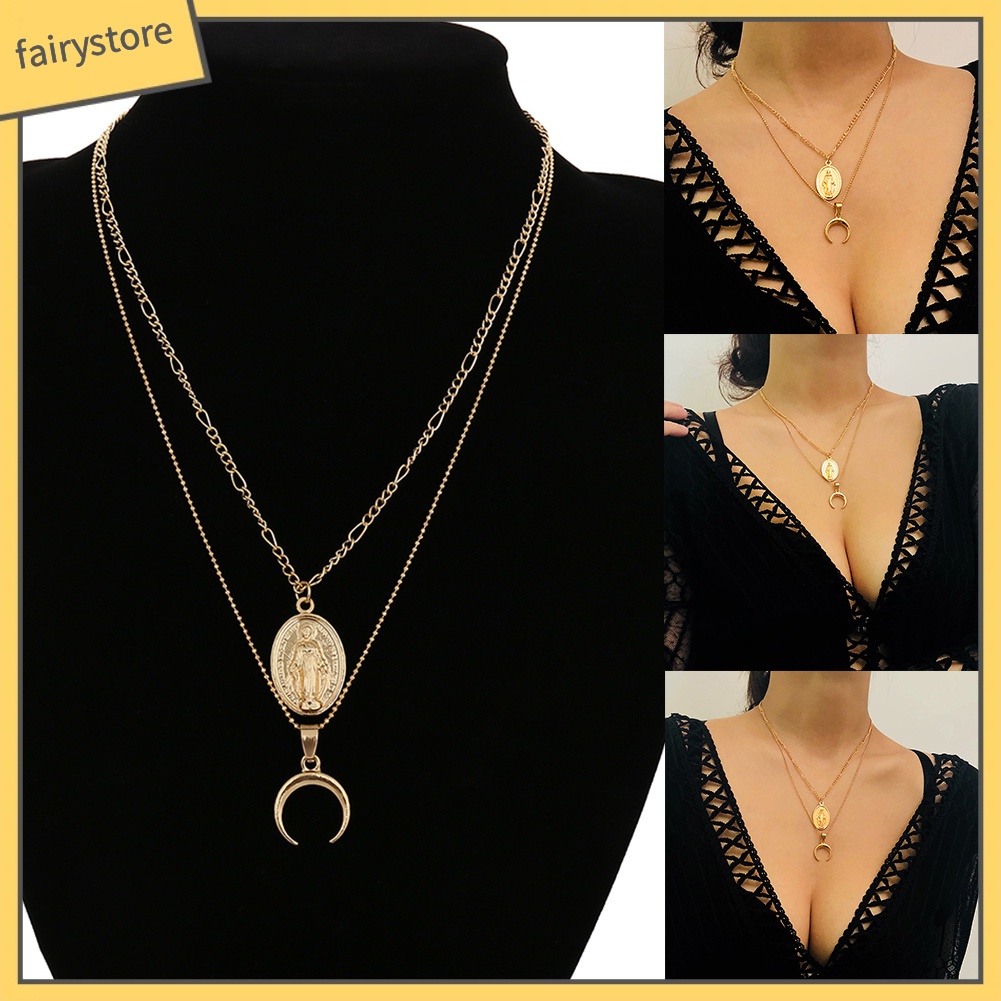 Dây chuyền nữ hai tầng chất liệu hợp kim