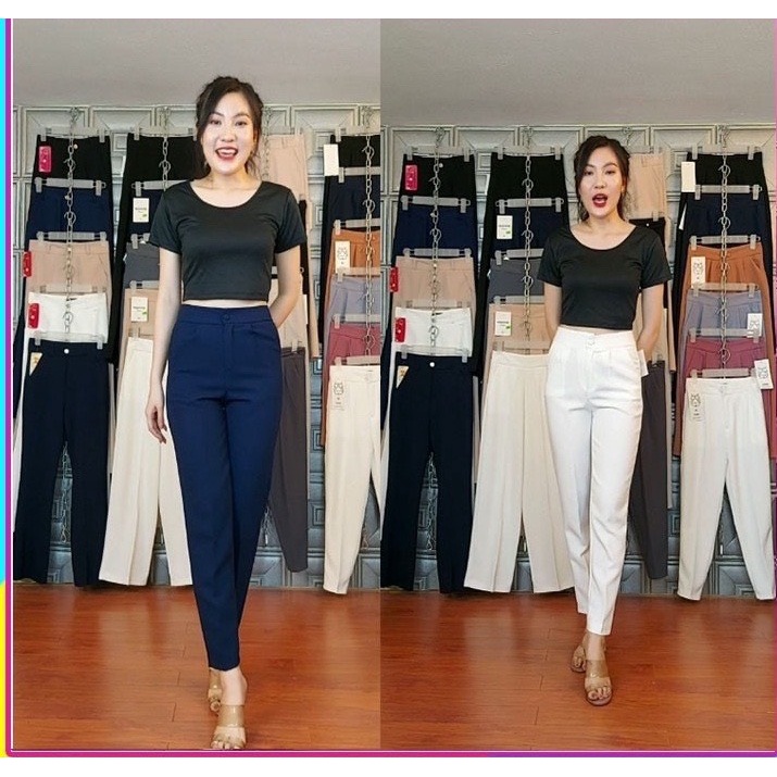 Quần nữ ống suông ống rộng đen be xám xanh than S M L XL 2XL | BigBuy360 - bigbuy360.vn