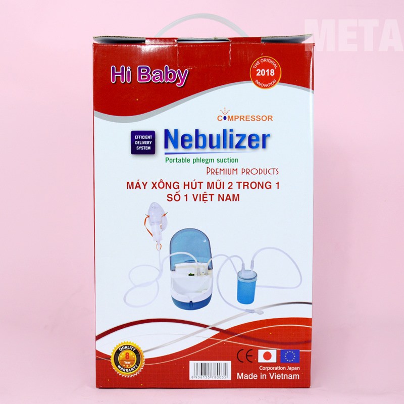Máy Xông Hút mũi họng 2 trong 1 HiBaby, thiết bị xông khí dung và hút dịch đờm nhớt mũi cho trẻ em