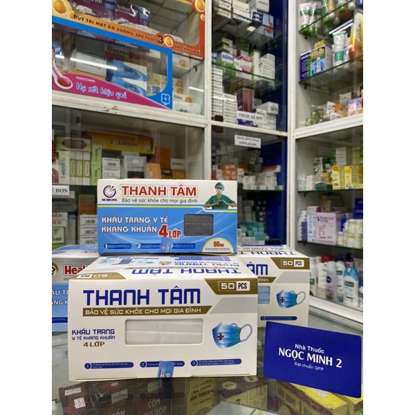 ✅ [Chính Hãng] KHẨU TRANG Y TẾ THÀNH TÂM 4 LỚP KHÁNG KHUẨN hộp (50 cái)