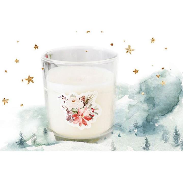 Bộ 46 Sticker Hàn Quốc hình Hoa Cỏ Động Vật Sương Mù dán trang trí E06