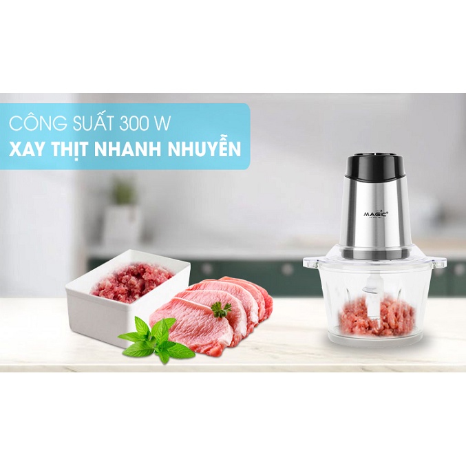 Máy xay thịt cối thủy tinh 2L Magic Eco AC-15   - Công suất 300W